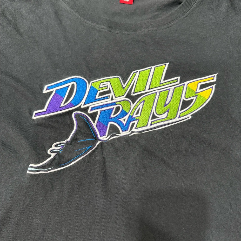 Mitchell & Ness Devil Rays Tee - Black with Purple and Green